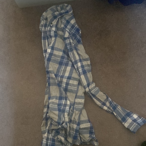 St. John’s Bay blue checkered flannel - Picture 3 of 4